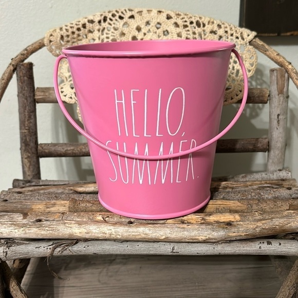 NEW Rae Dunn PINK "HELLO SUMMER" CITRONELLA & COCONUT PATIO CANDLE BUCKET - Picture 3 of 10